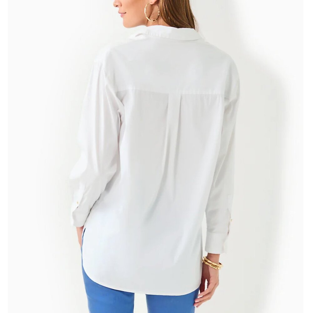 Lilly Pulitzer Relaxed Lilly Shirt Resort White Size Small NWT - Picture 3 of 16